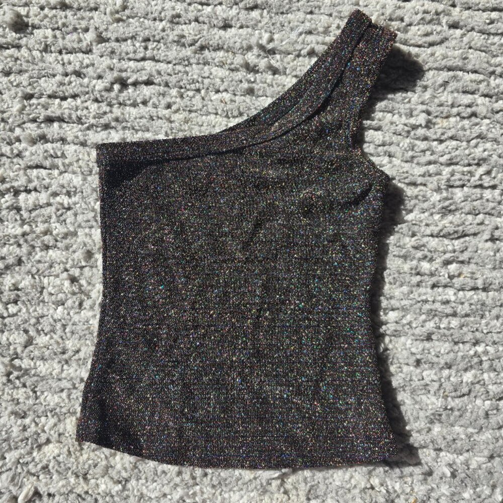 Urban Outiftters One Shoulder Sparkly Top, Night Out Ready, Size XS - Picture 3 of 6